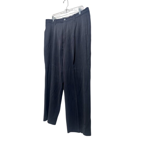 Tommy Bahama Silk Pleated Pants Mens Size 36x32 Black Relaxed fit Golf Preppy - Picture 13 of 13